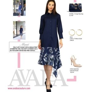 Ava Lea Maui-Dual Print Cotton Shirt Dress